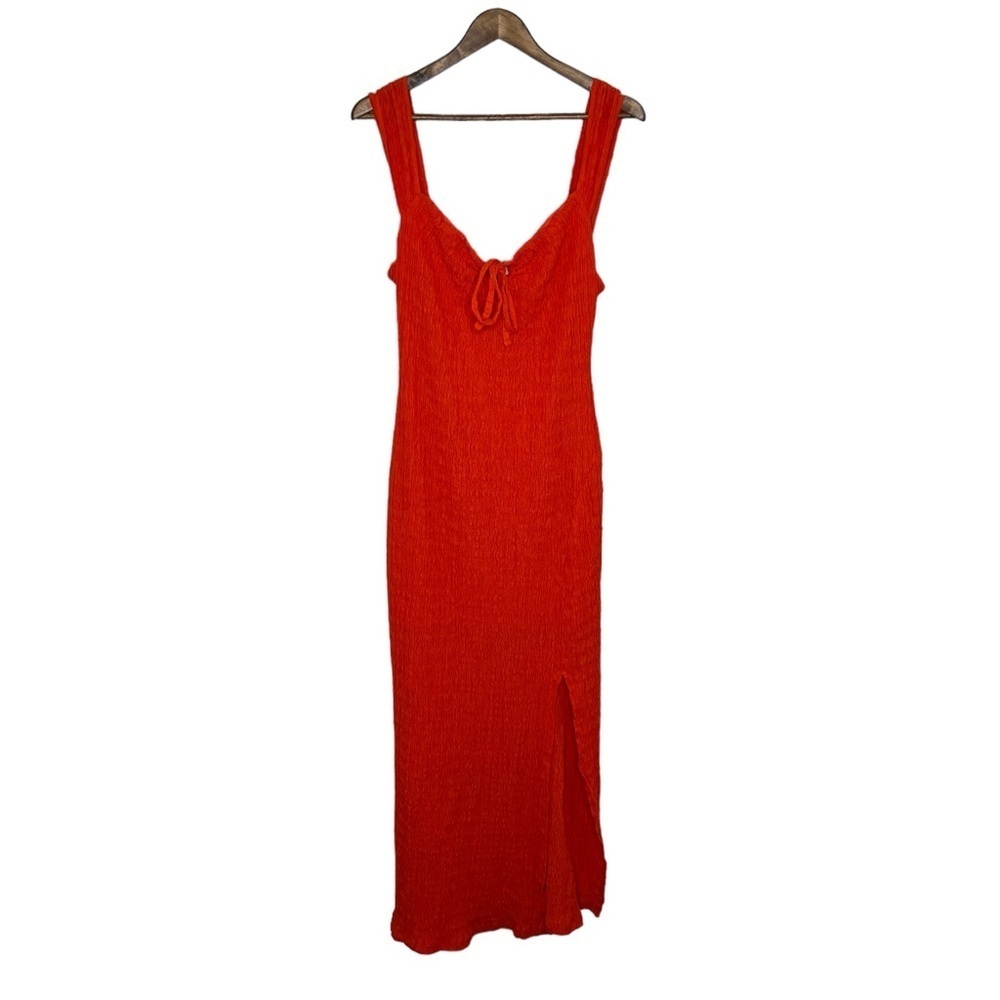 NWOT Free People Eleni Beach Bodycon Maxi Dress In Orange - Picture 3 of 12